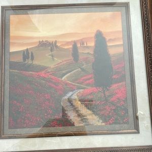 Scenic print matted and fram d. Frame chipped see photos